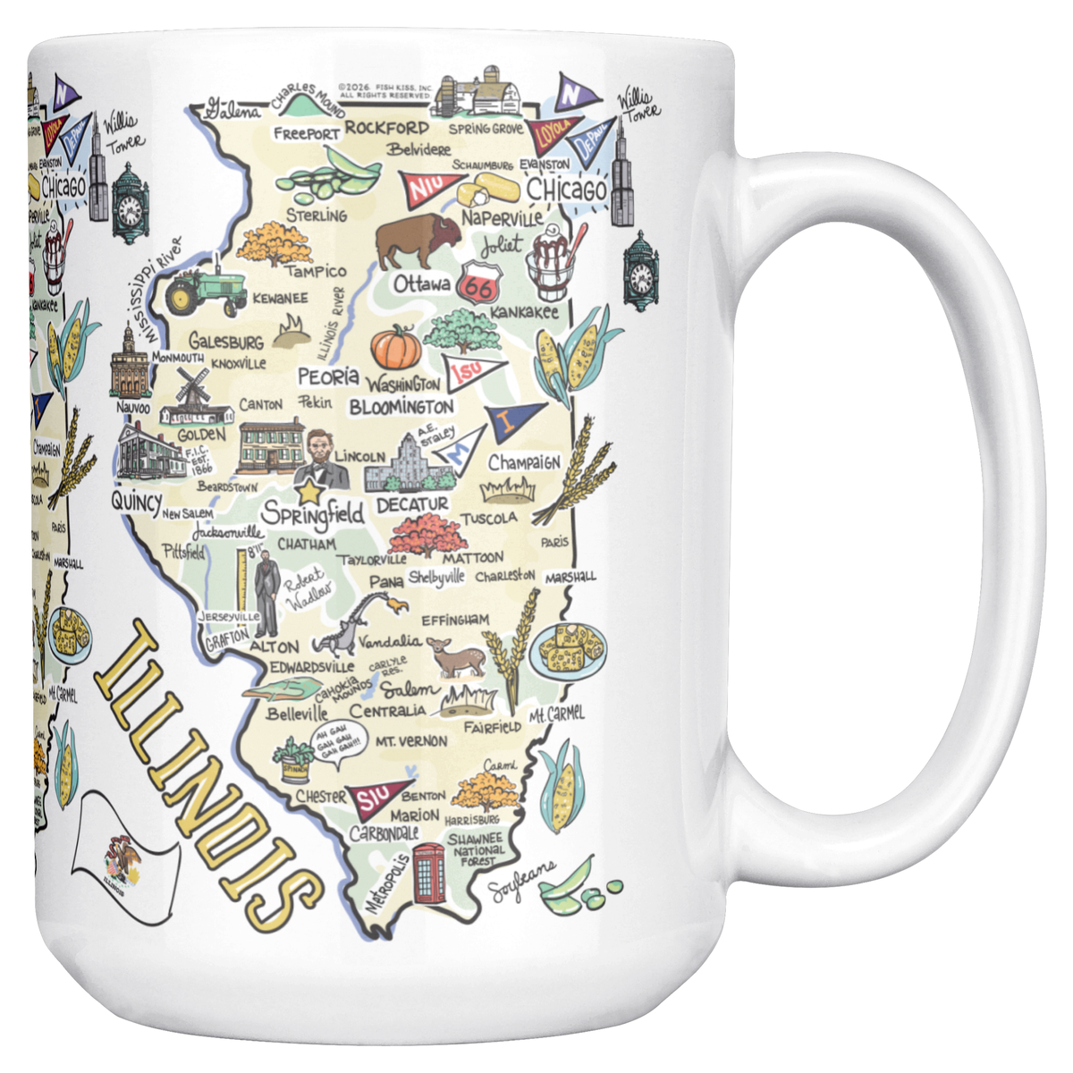 Illinois 15oz White Mug