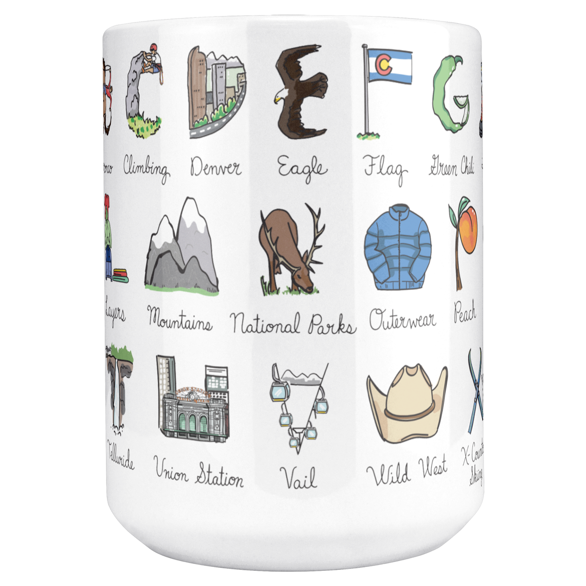 State Alphabet 15oz White Mug