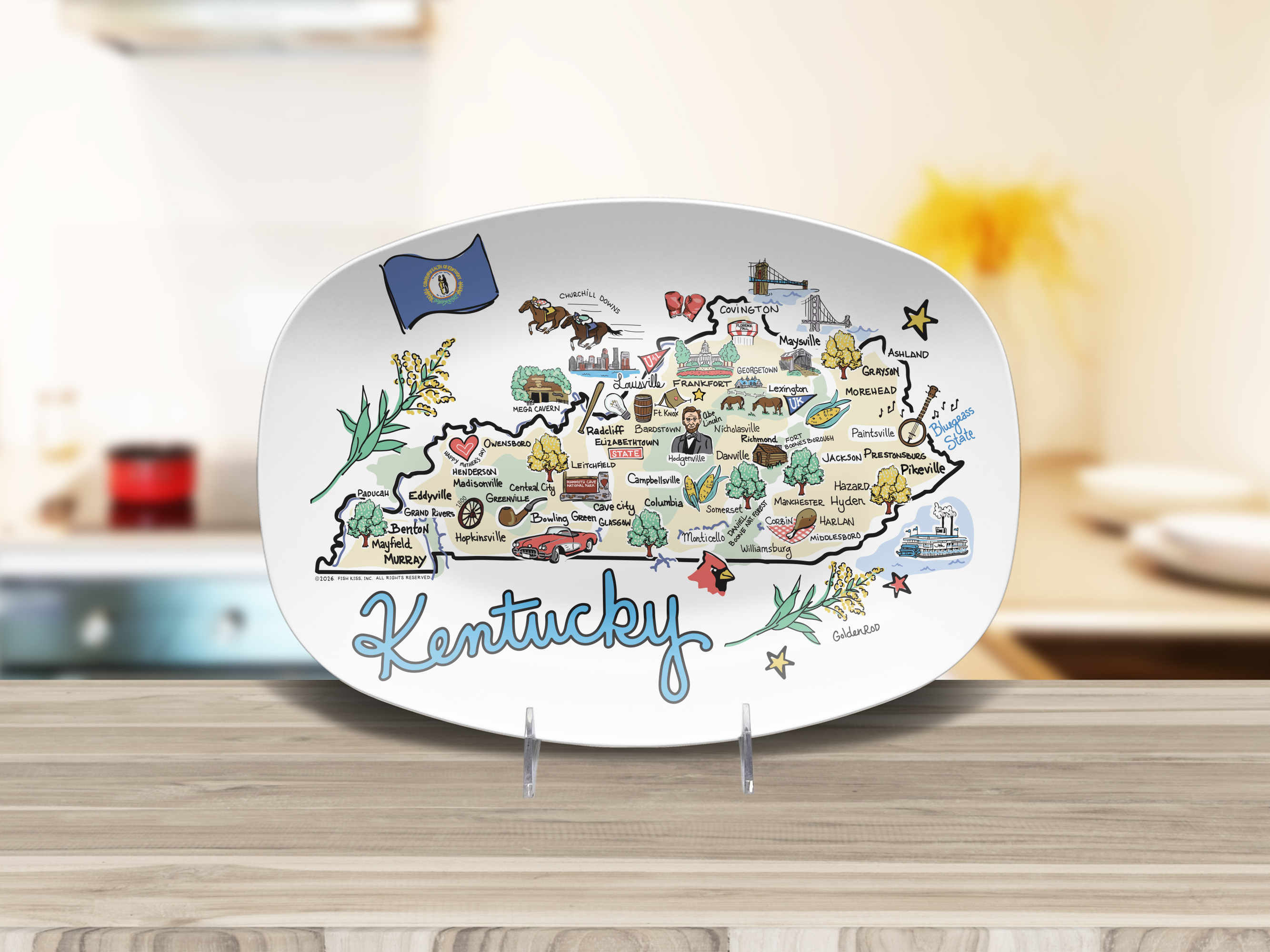 Kentucky Map Platter