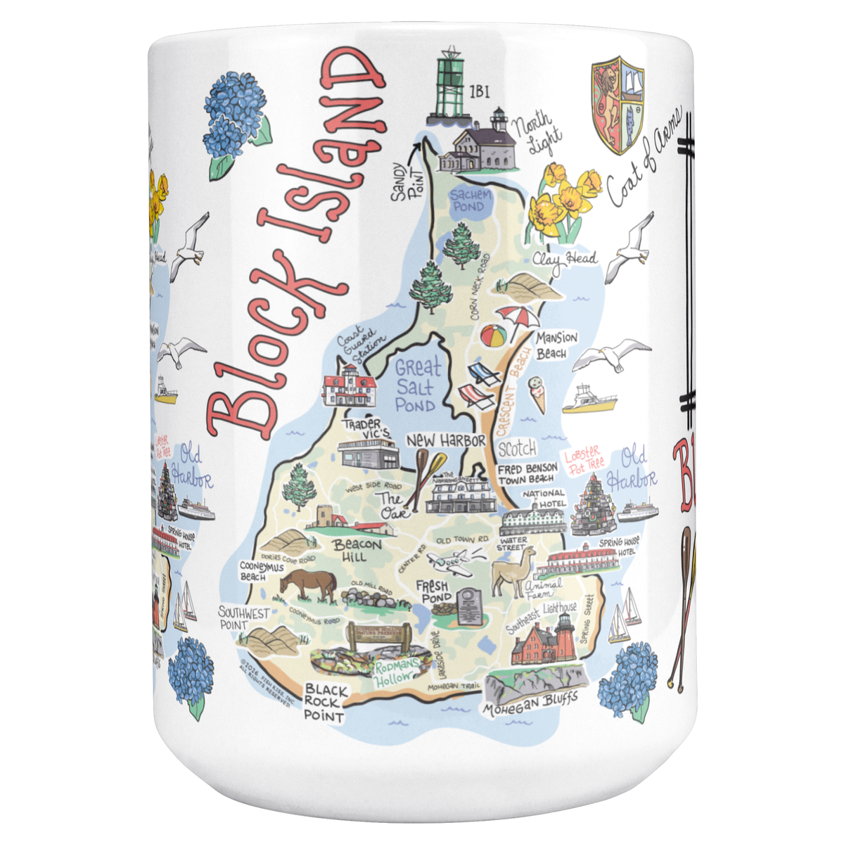 Block Island 15oz White Mug