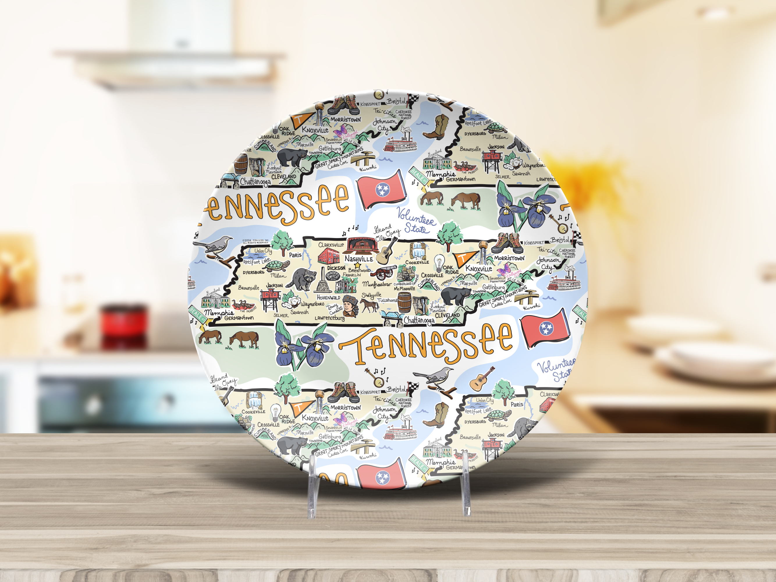 Tennessee Map Plate