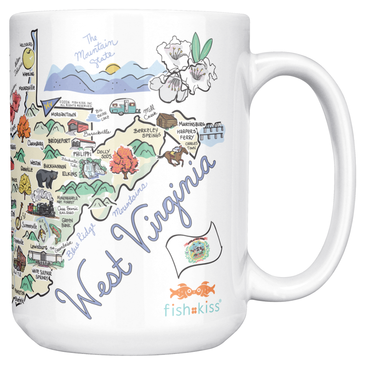 West Virginia 15oz White Mug