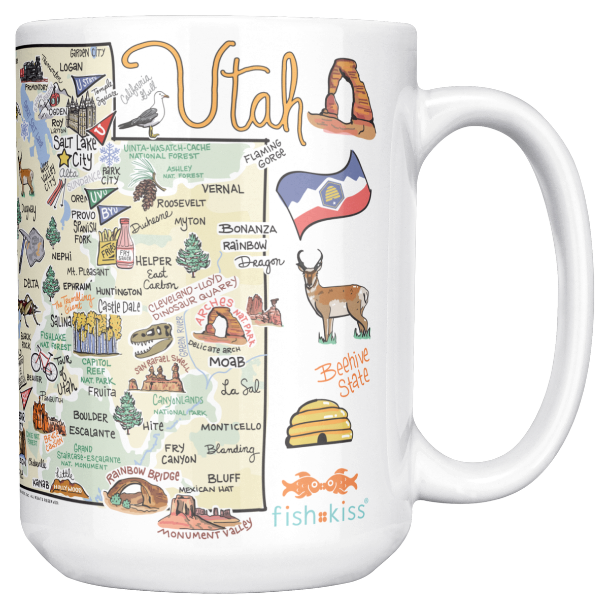 Utah 15oz White Mug