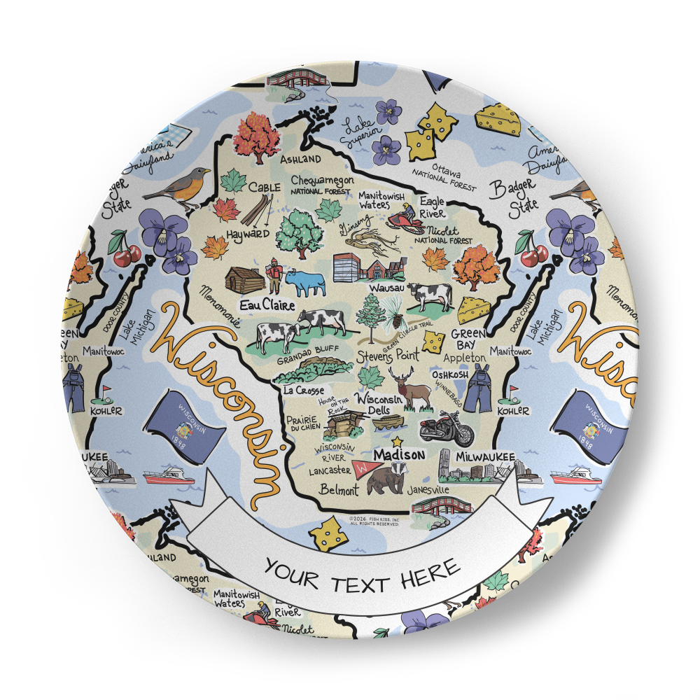 Wisconsin Map Plate