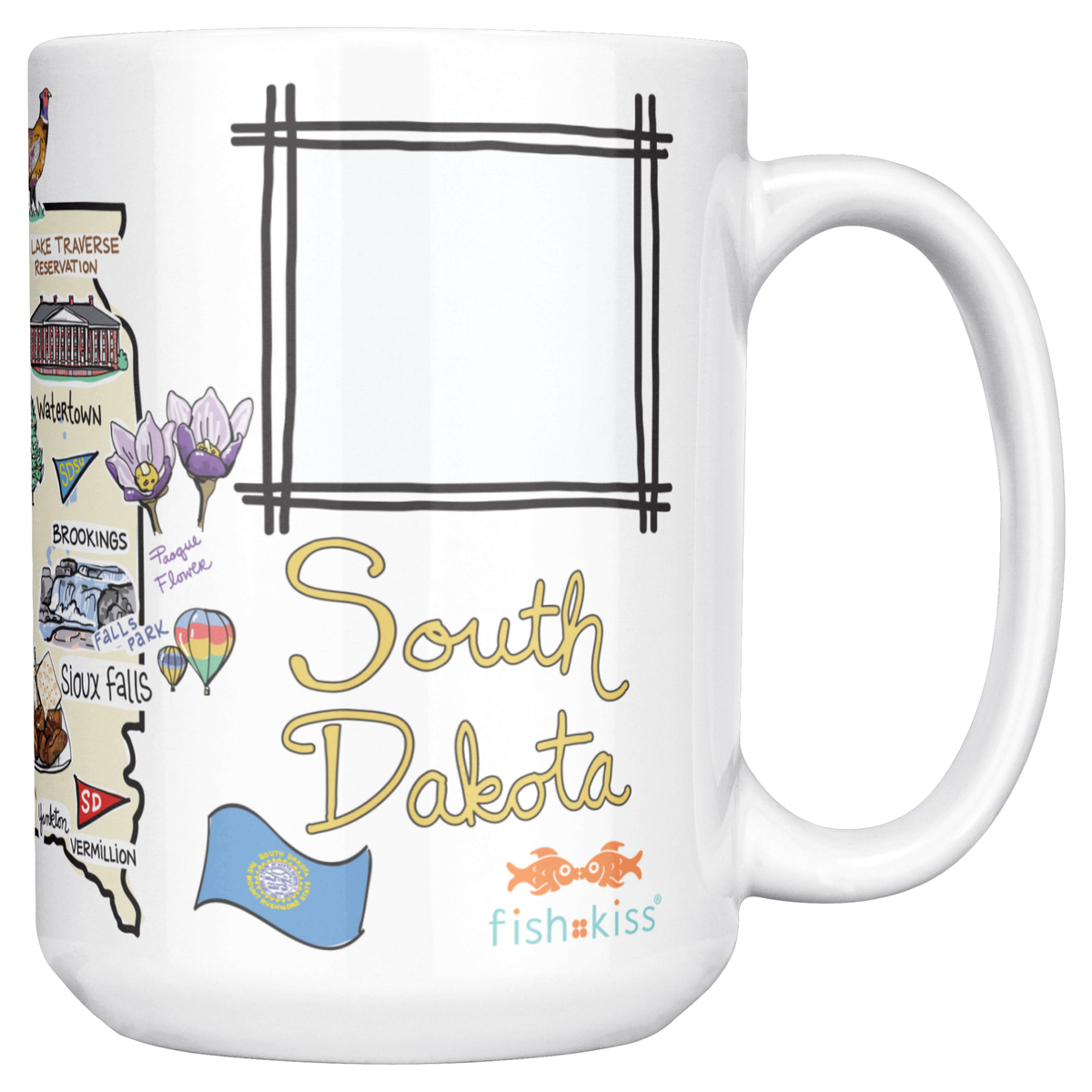 South Dakota 15oz White Mug