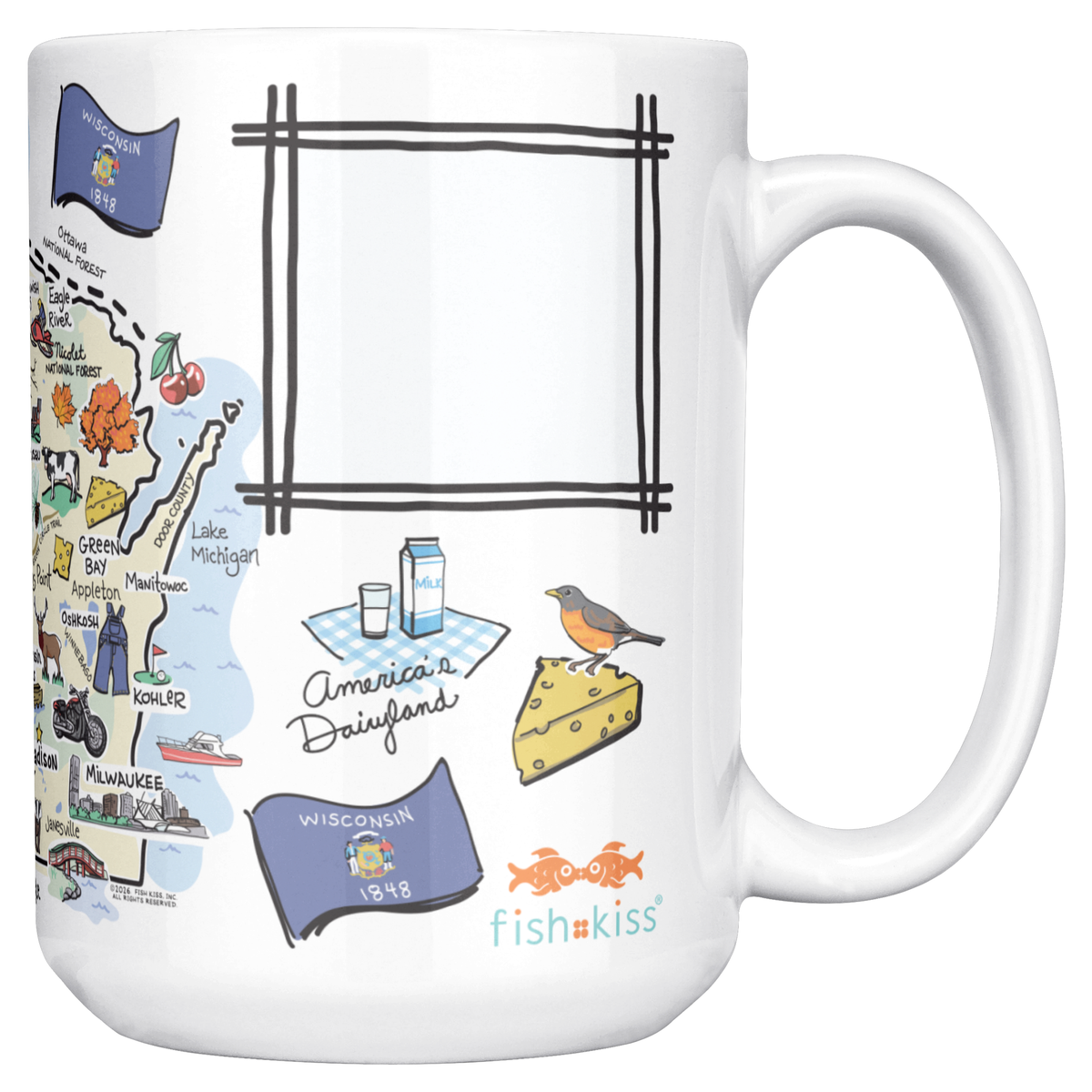 Wisconsin 15oz White Mug
