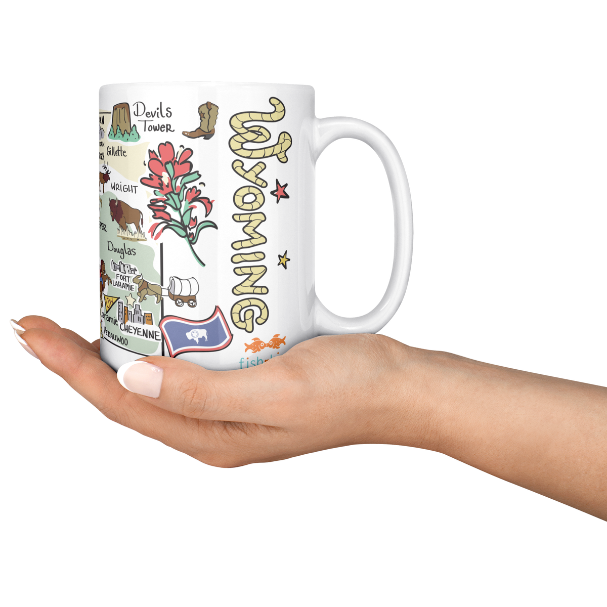 Wyoming 15oz White Mug
