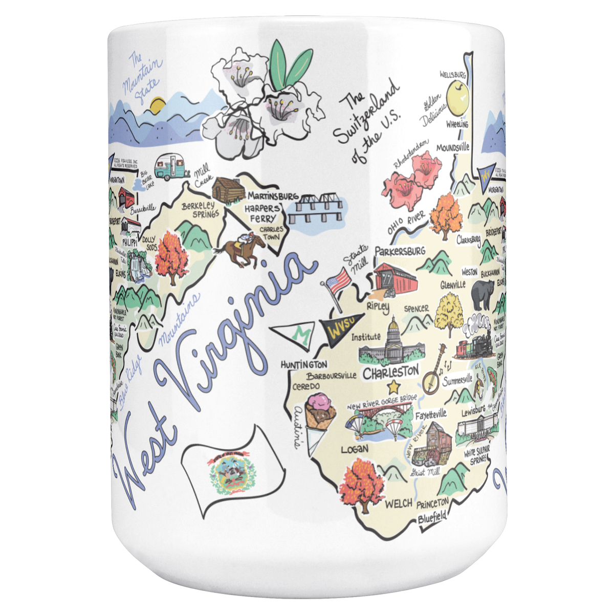 West Virginia 15oz White Mug