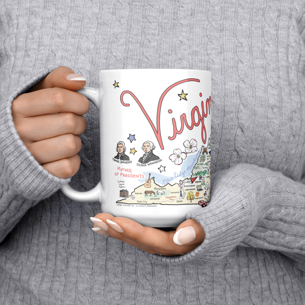 Virginia 15oz White Mug