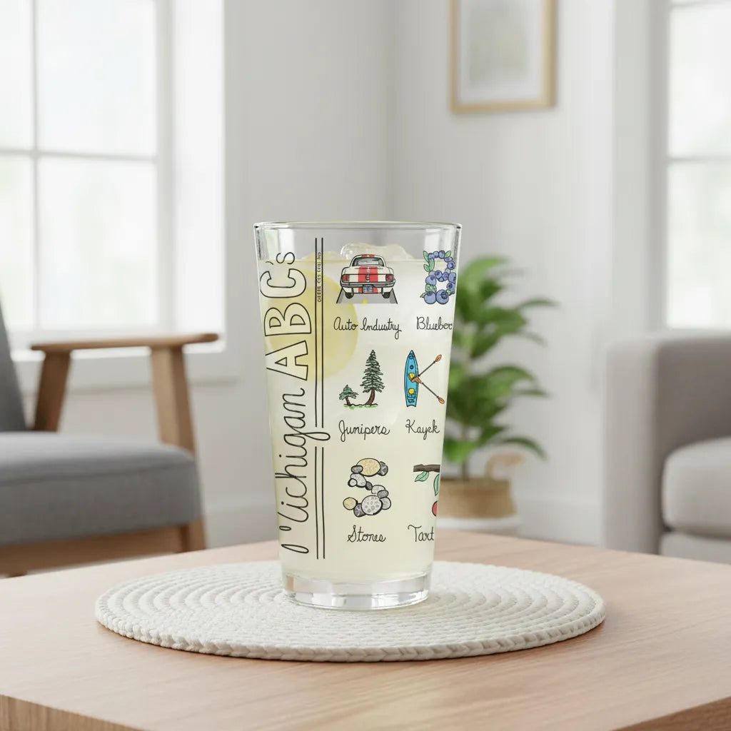 Michigan Alphabet Glass