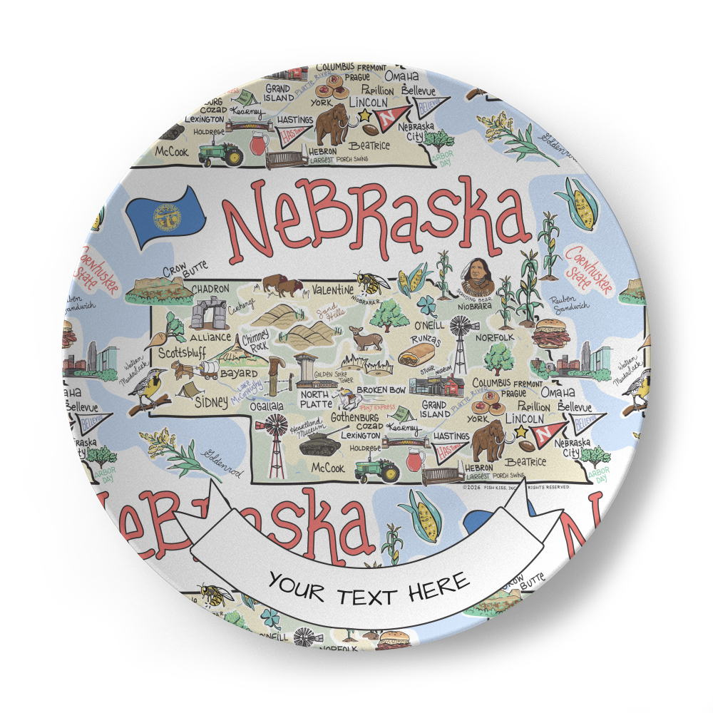 Nebraska Map Plate