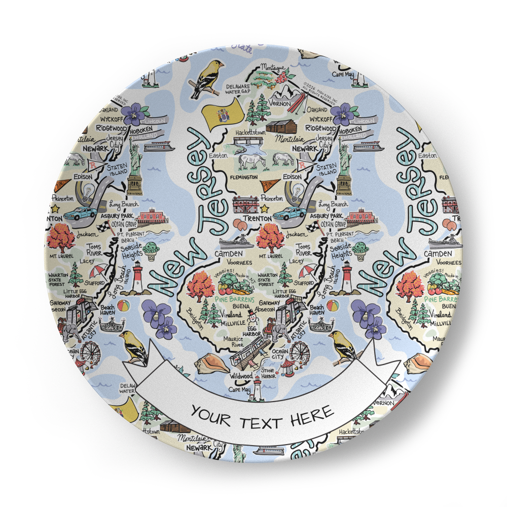 New Jersey Map Plate