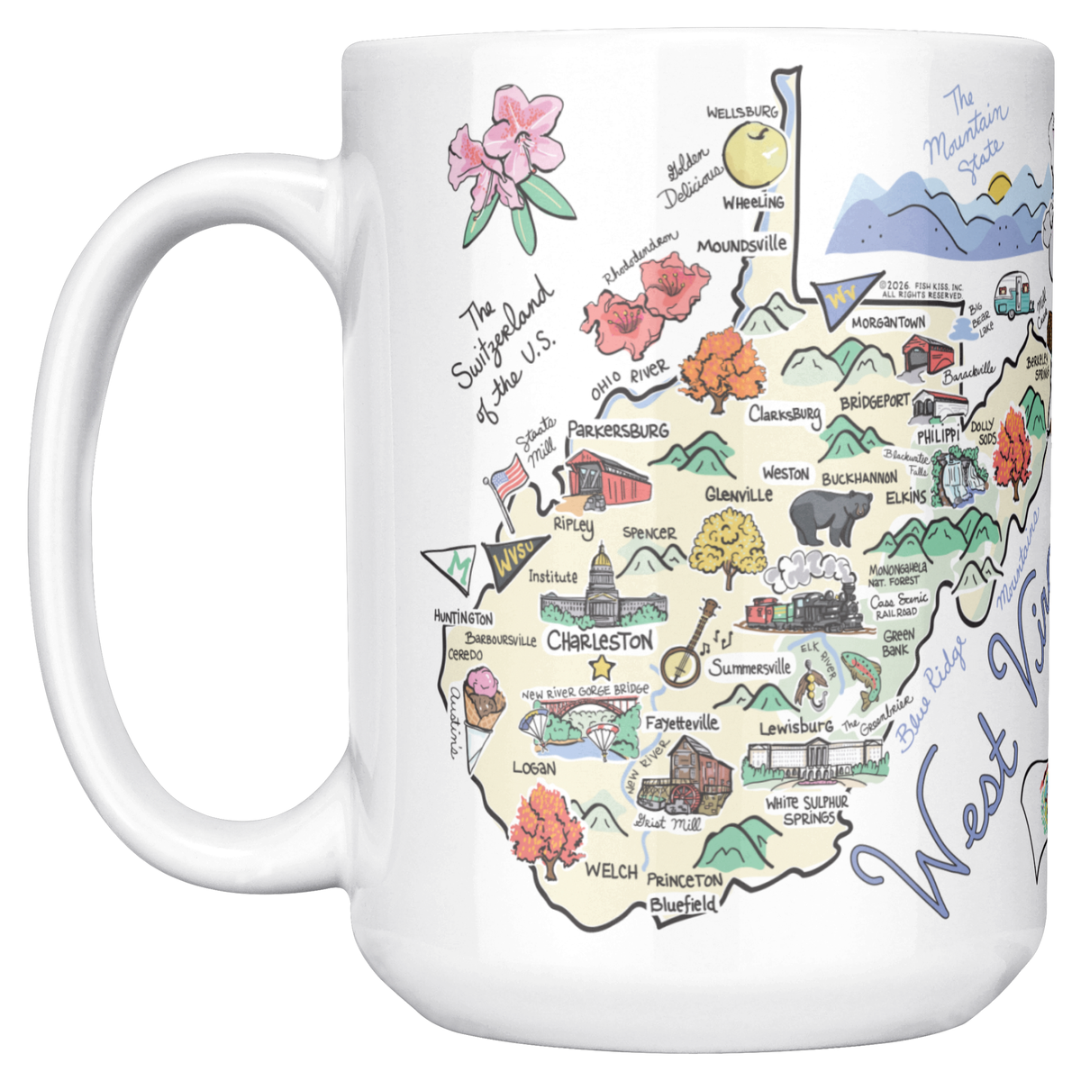 West Virginia 15oz White Mug