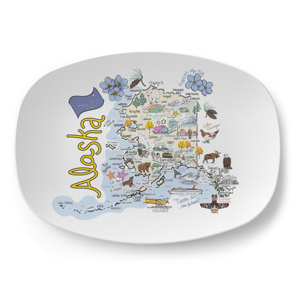 Alaska Map Platter