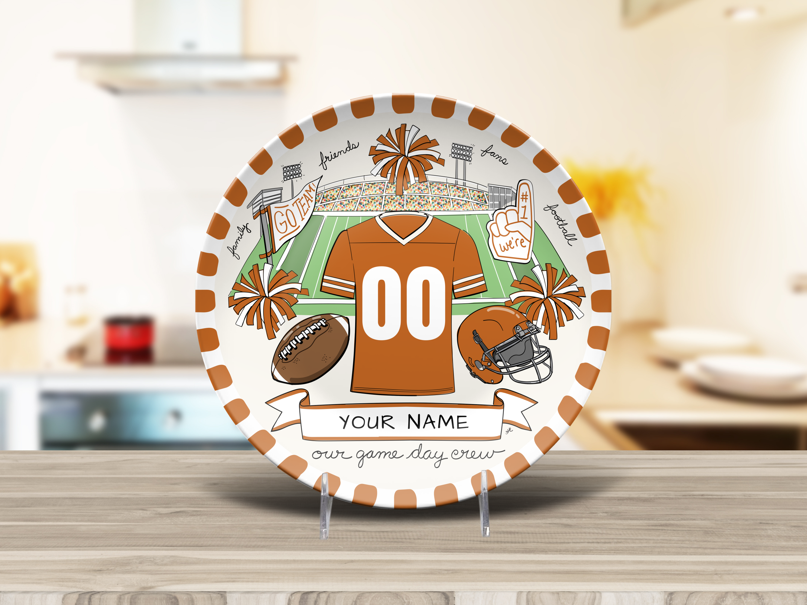 Our Game Day Crew Plate - Burnt Orange