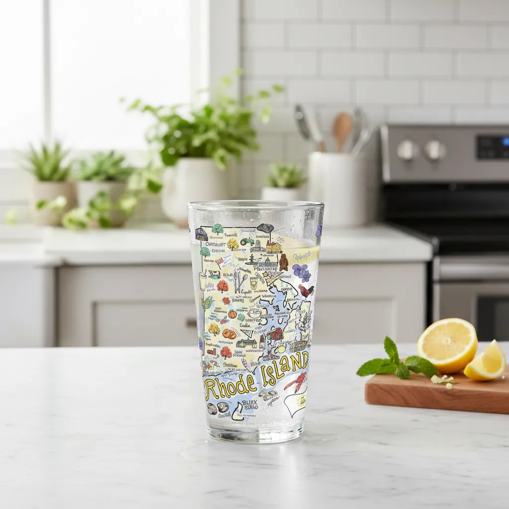 Rhode Island Map Glass
