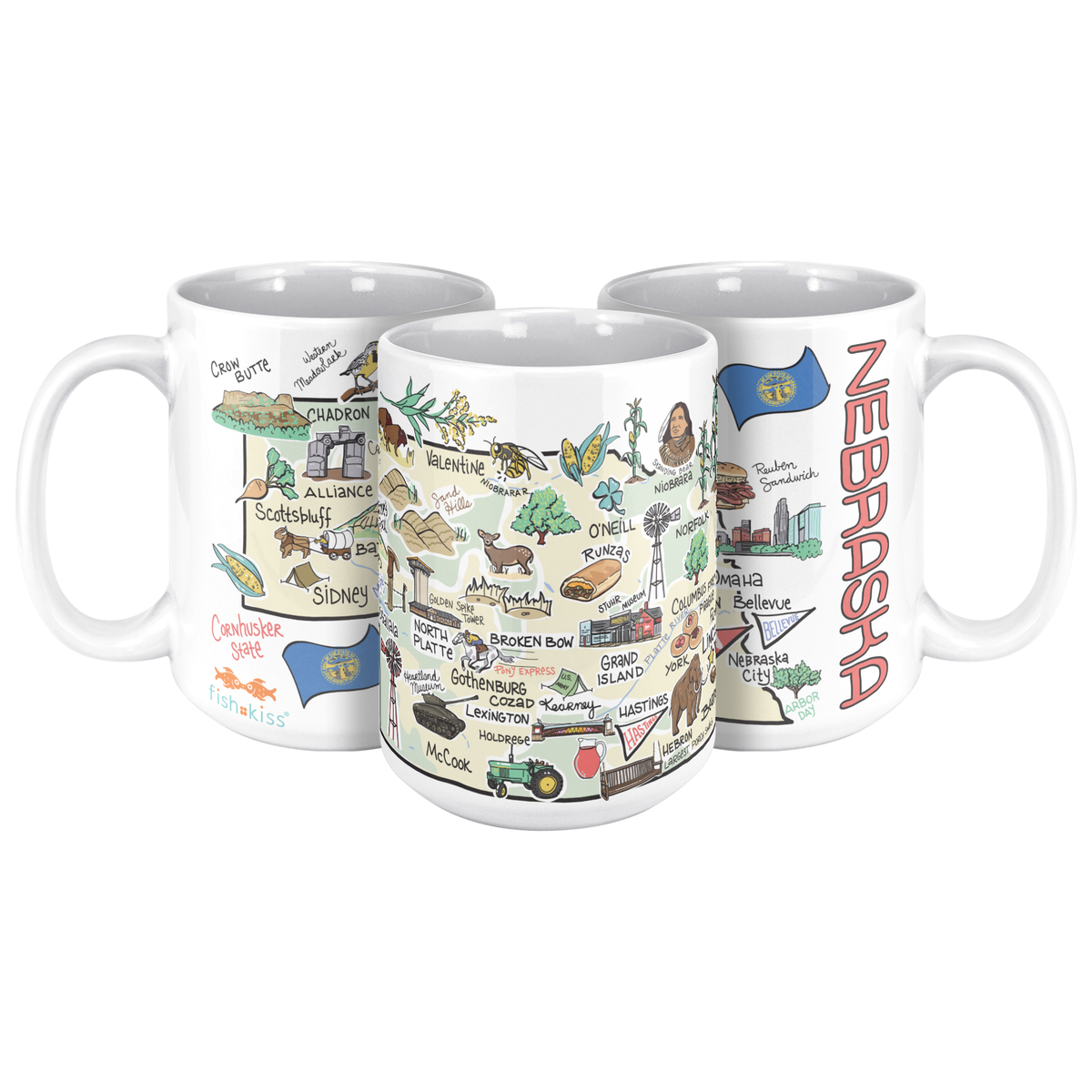 Nebraska 15oz White Mug
