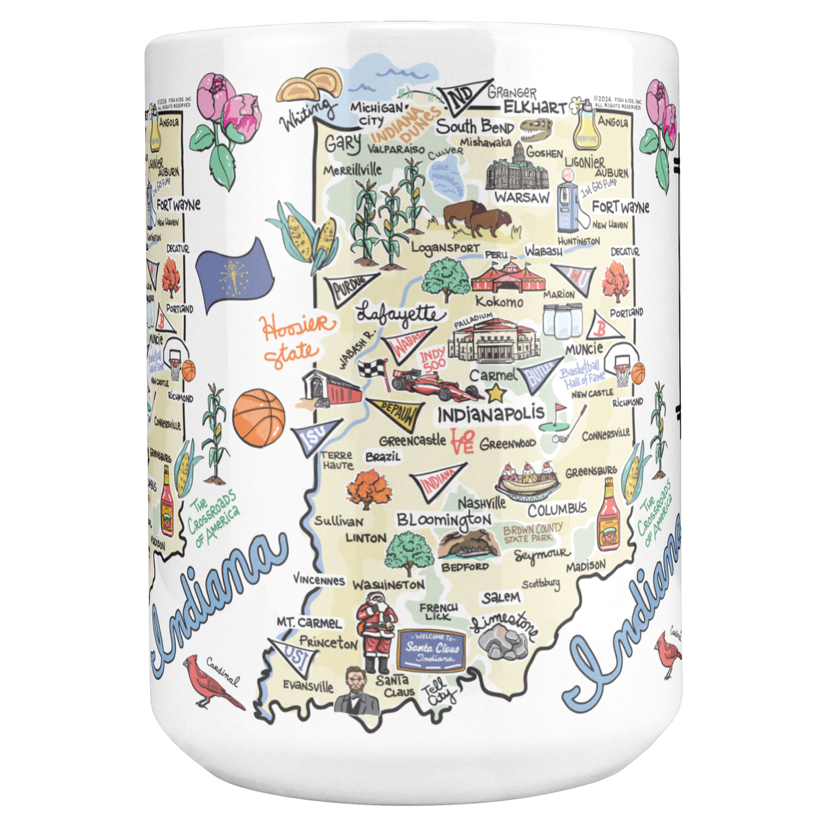 Indiana 15oz White Mug