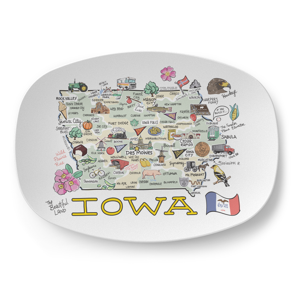 Iowa Map Platter