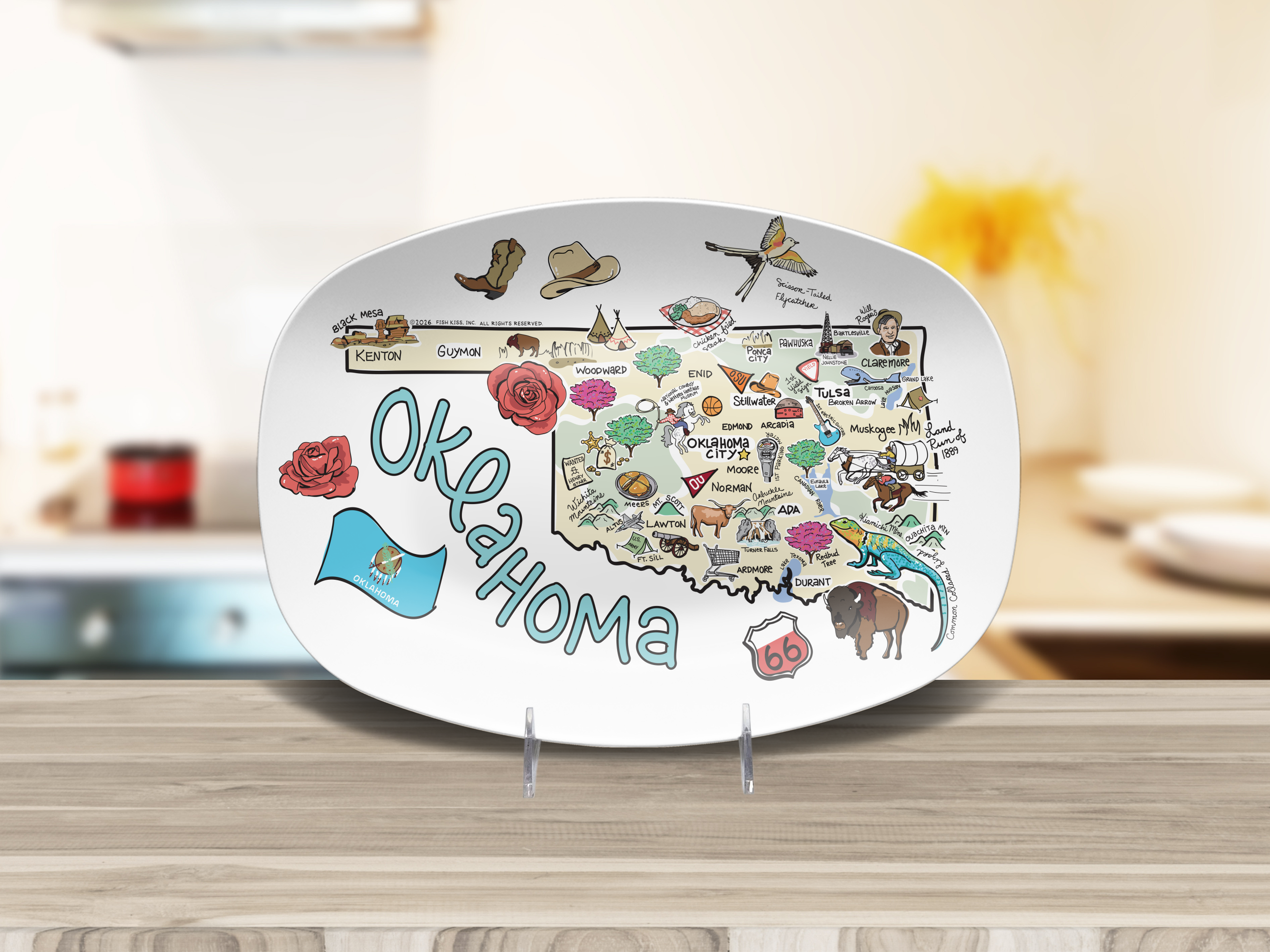 Oklahoma Map Platter