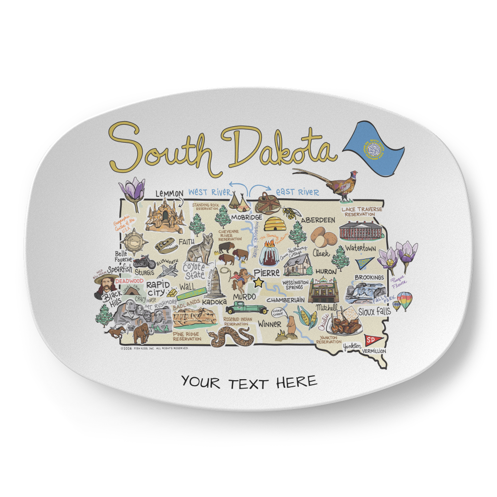 South Dakota Map Platter
