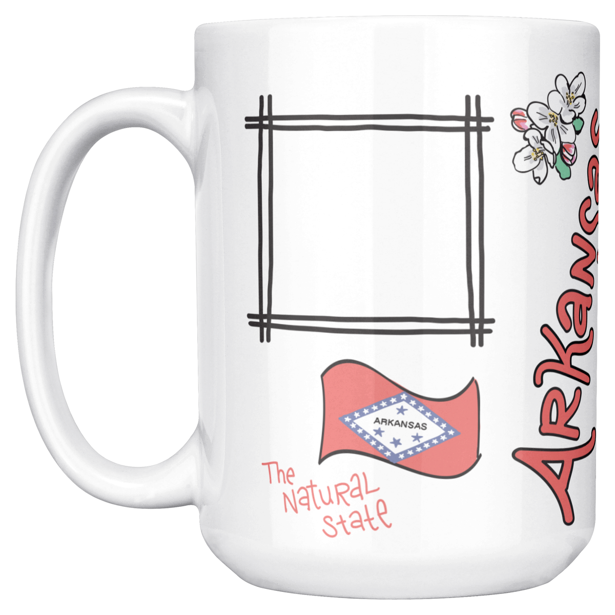 Arkansas 15oz White Mug