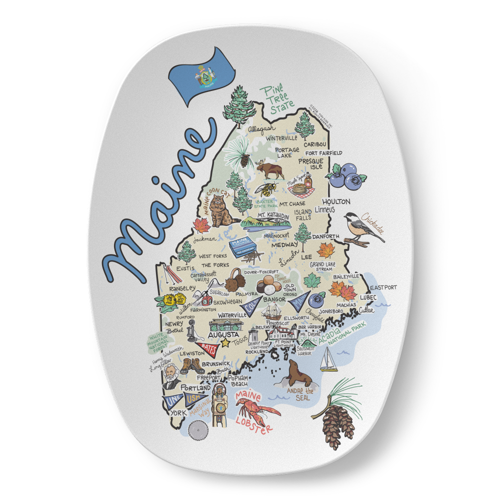 Maine Map Platter