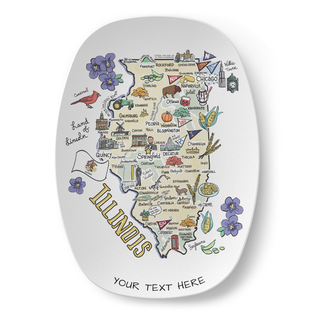 Illinois Map Platter