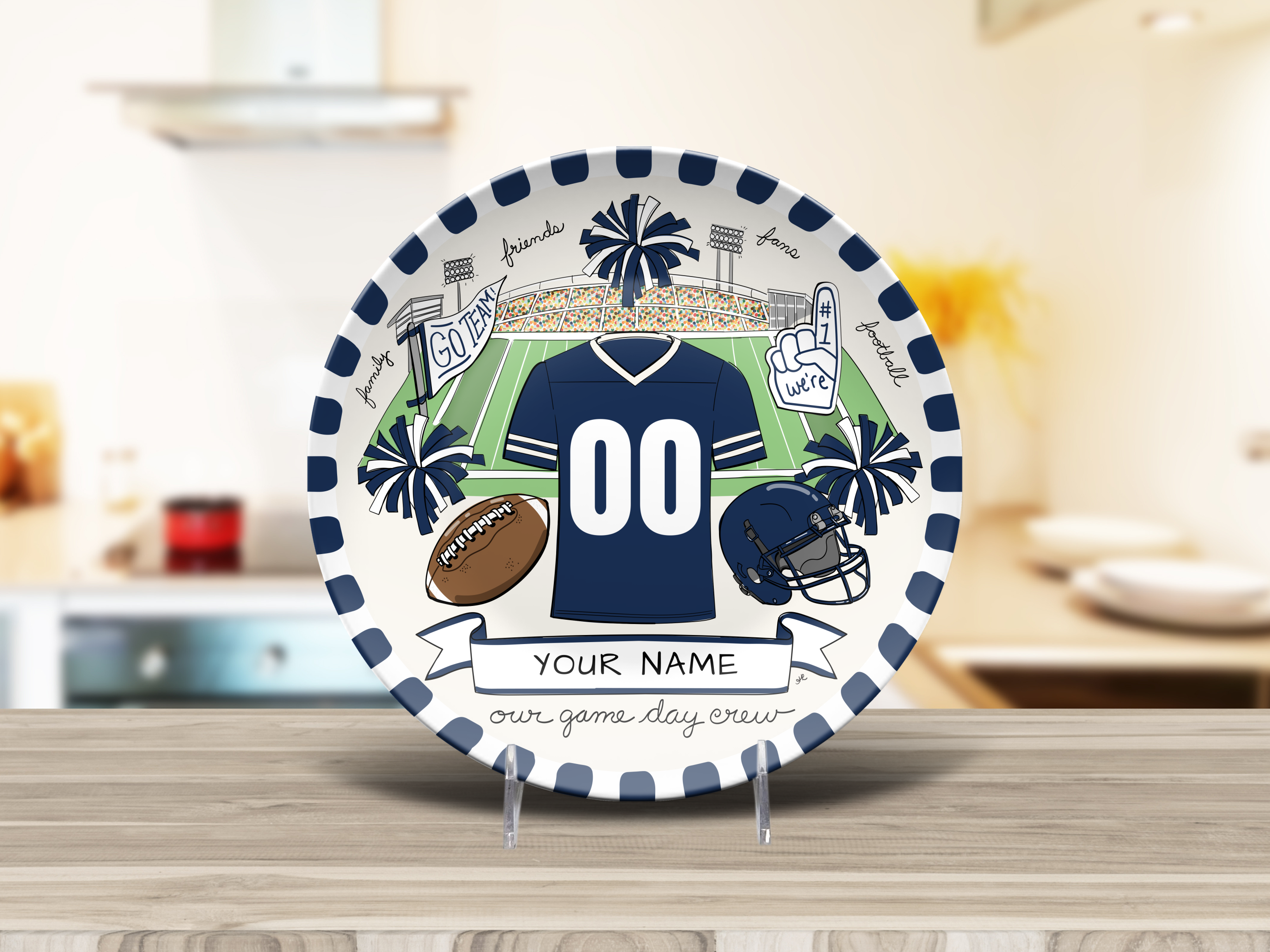 Our Game Day Crew Plate - Navy