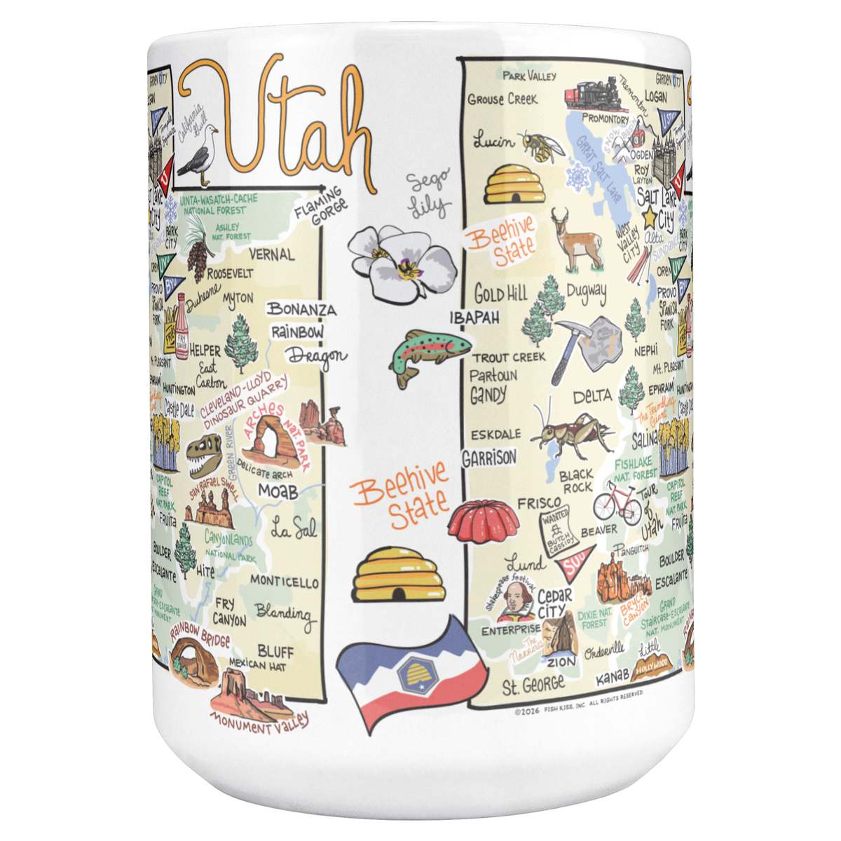 Utah 15oz White Mug