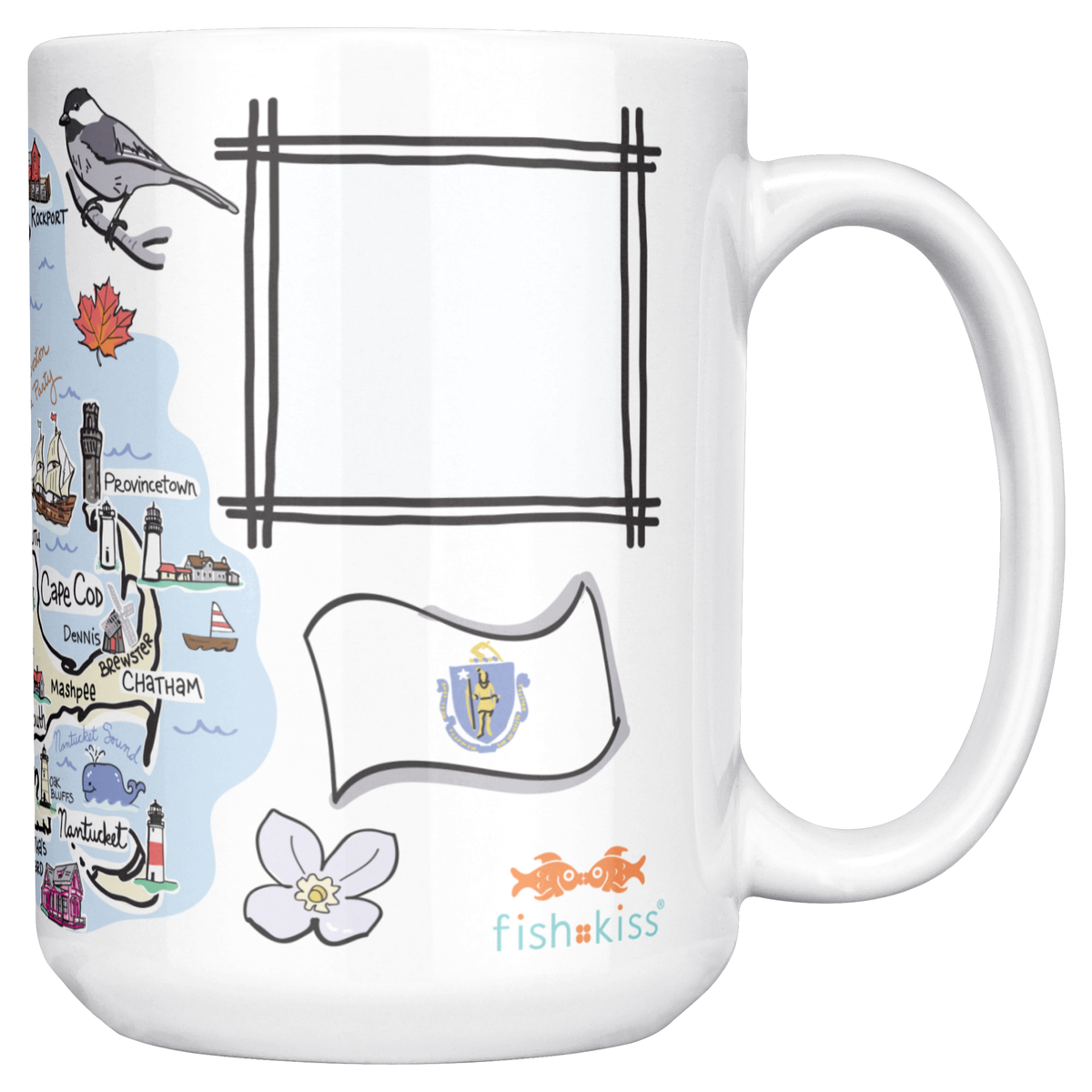 Massachusetts 15oz White Mug
