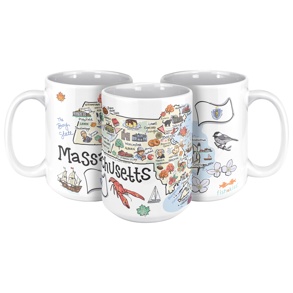 Massachusetts 15oz White Mug