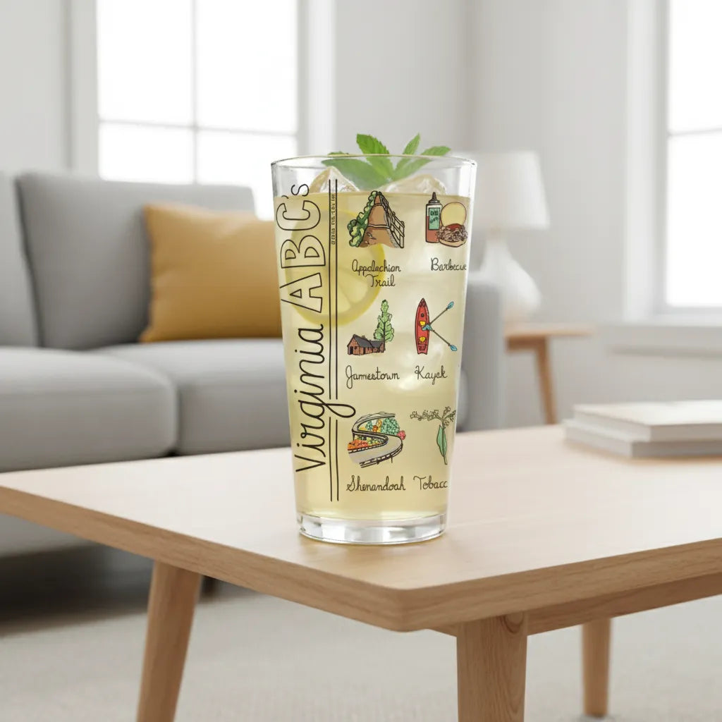Virginia Alphabet Glass