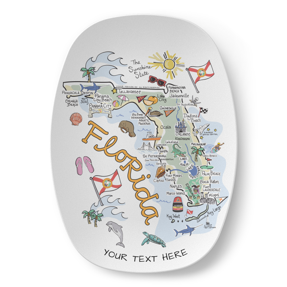 Custom State Map Platter