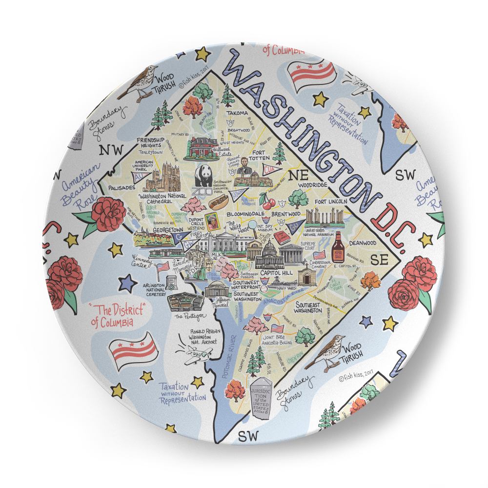 Washington DC Map Plate