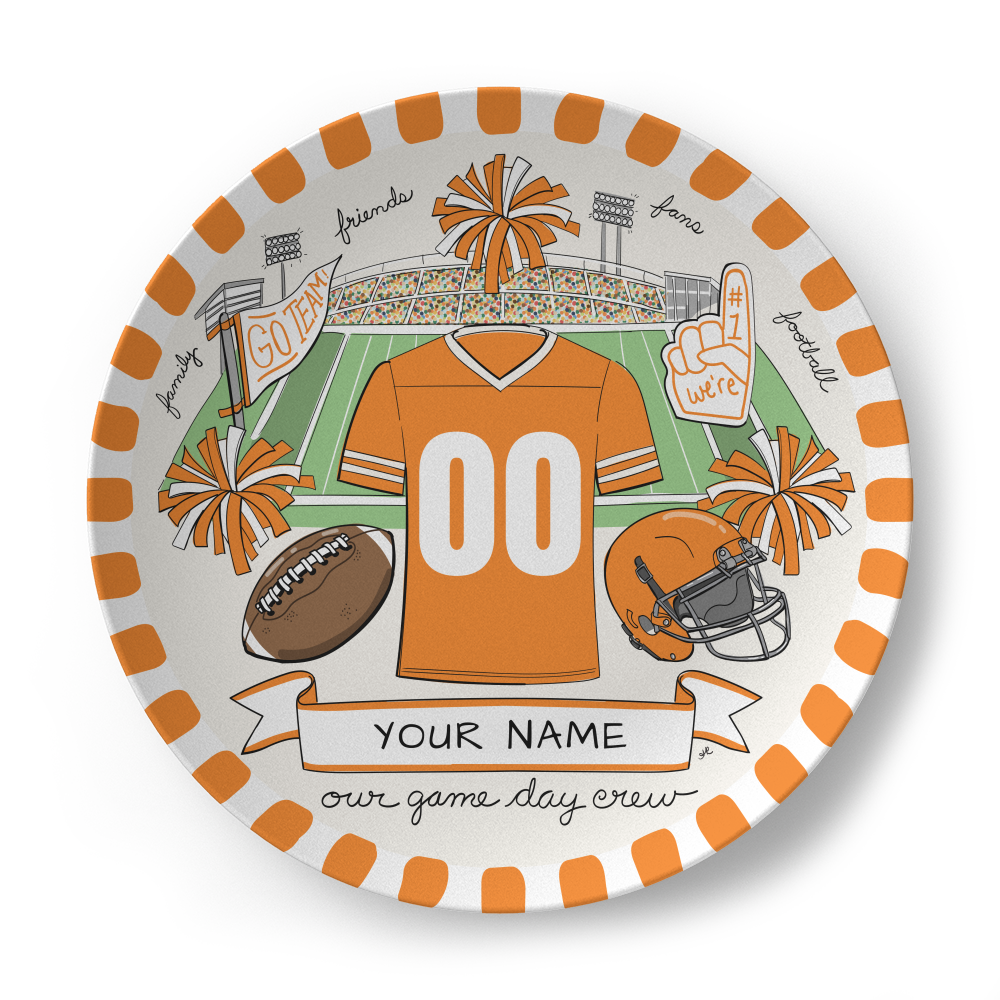 Our Game Day Crew Plate - Orange