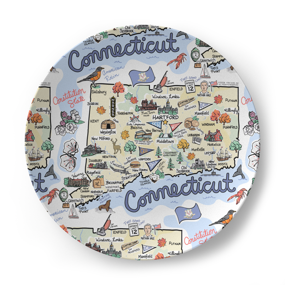 Connecticut Map Plate