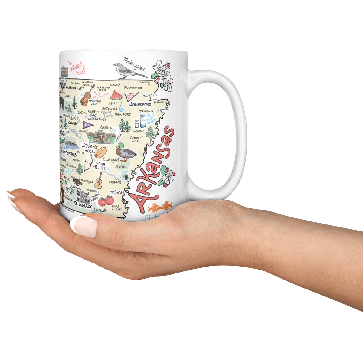 Arkansas 15oz White Mug
