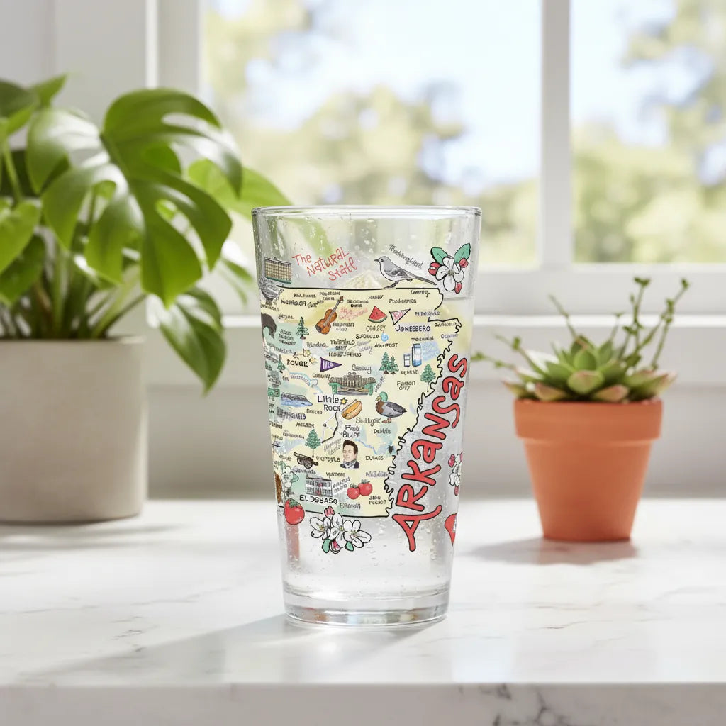 Arkansas Map Glass