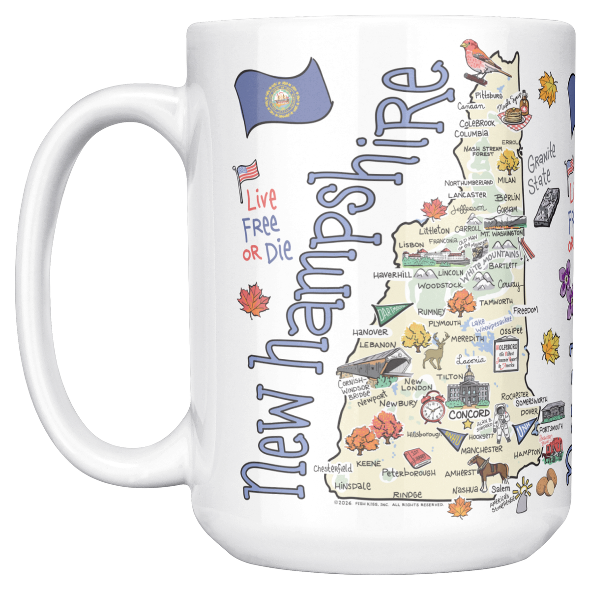New Hampshire 15oz White Mug