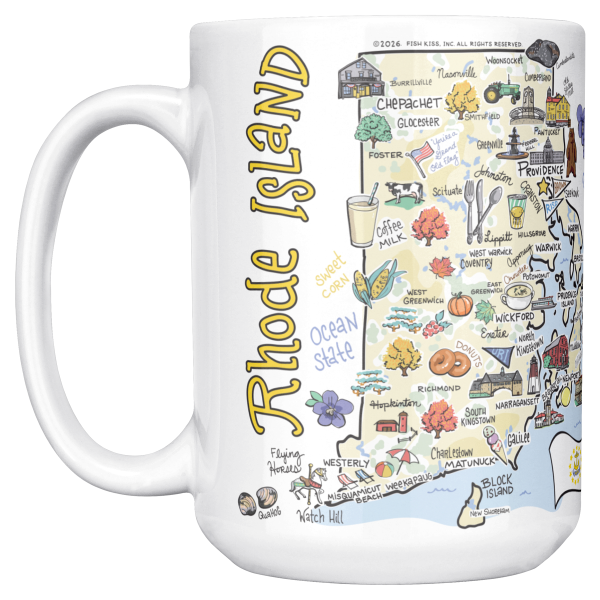 Rhode Island 15oz White Mug