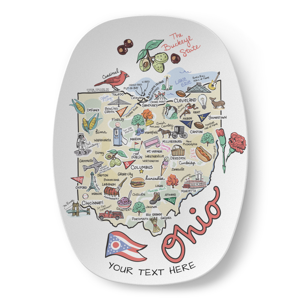 Custom State Map Platter
