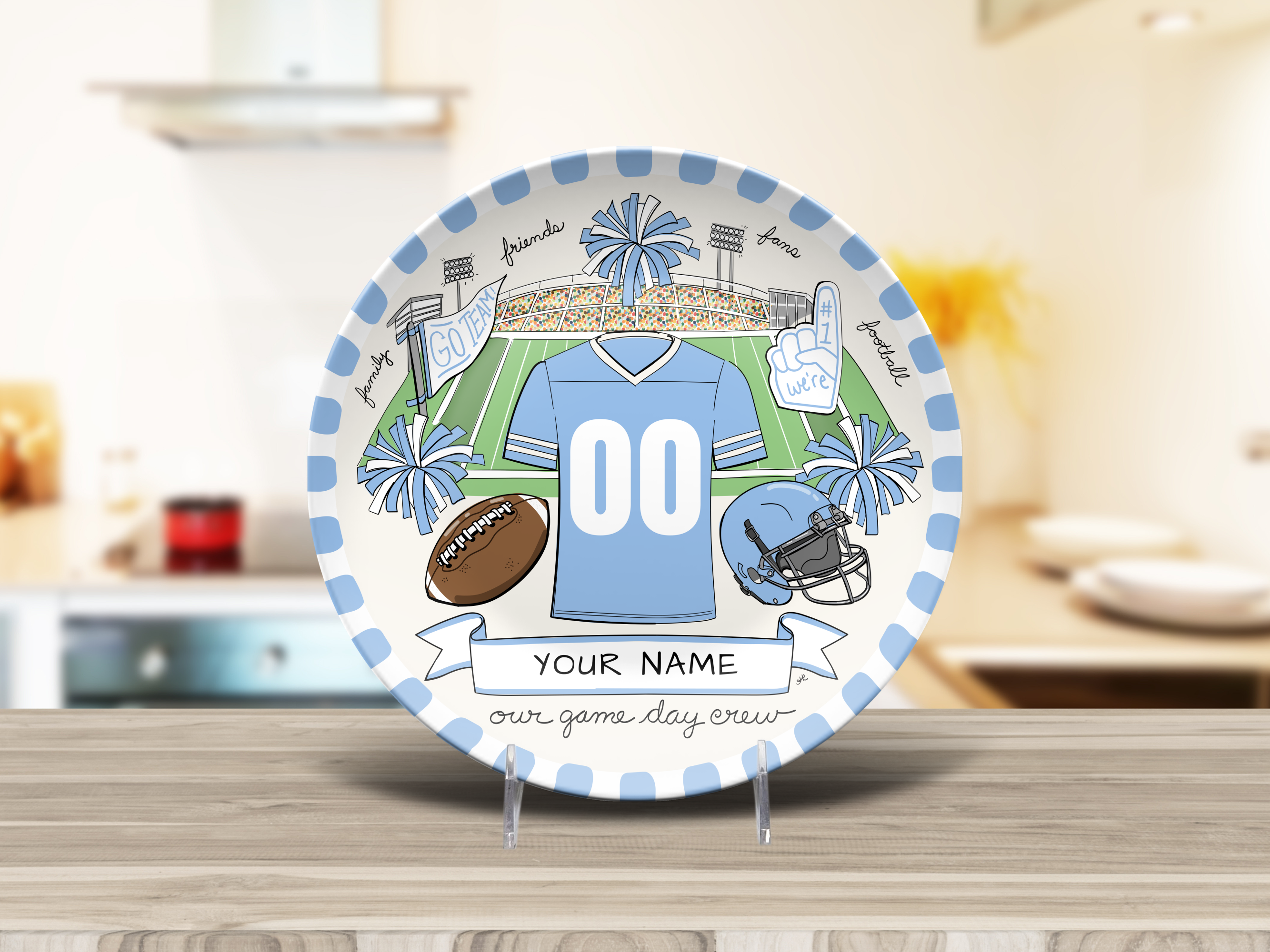 Our Game Day Crew Plate - Light Blue
