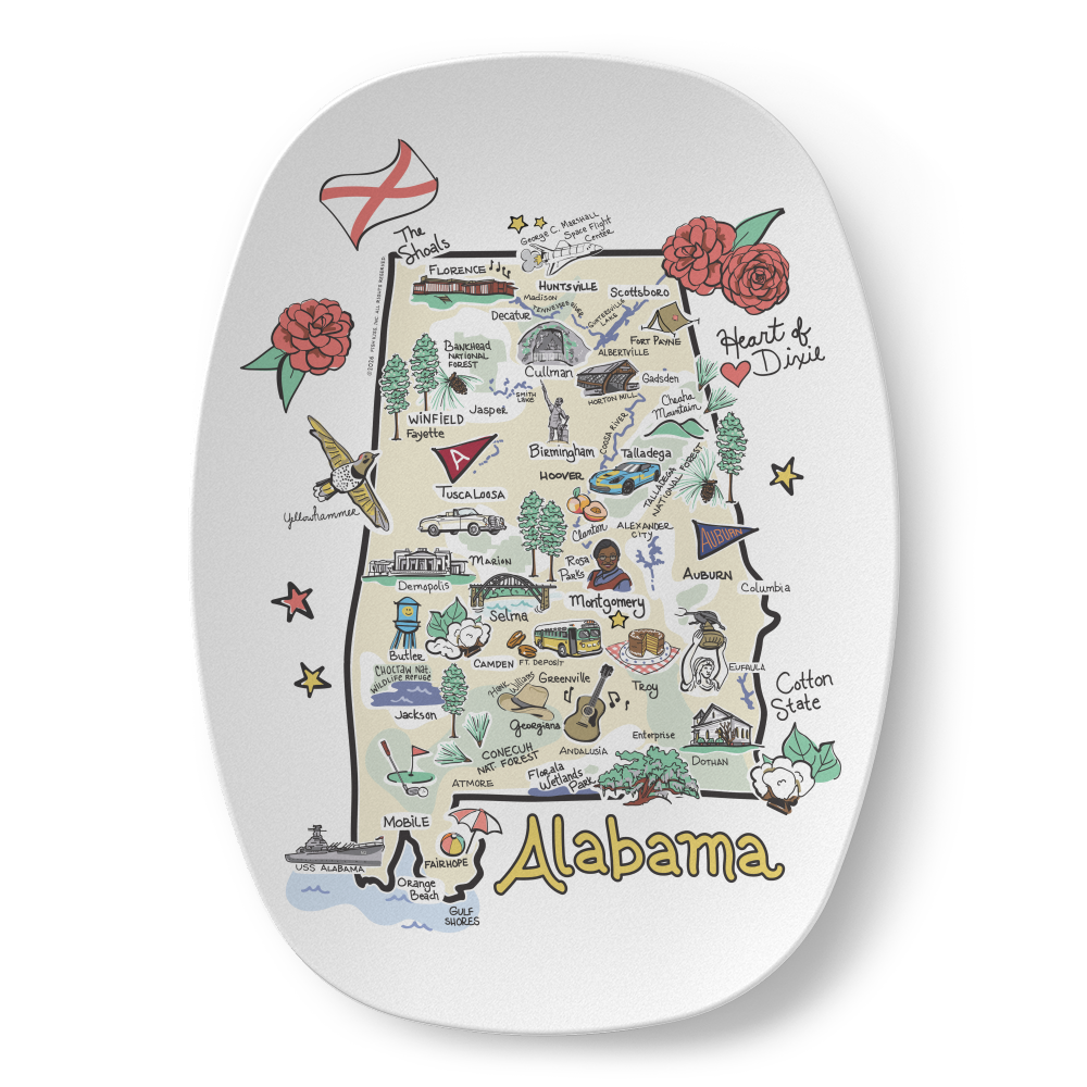 Alabama Map Platter