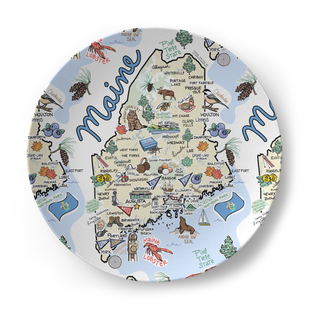 Maine Map Plate