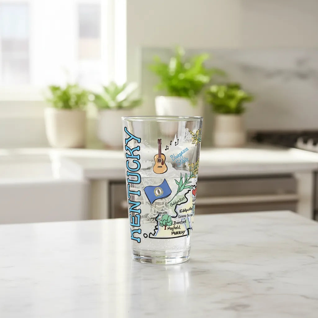 Kentucky Map Glass