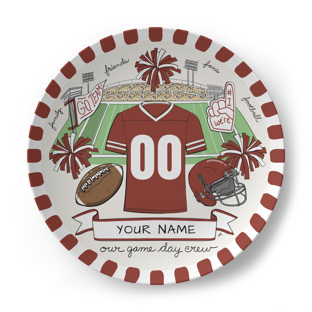 Our Game Day Crew Plate - Maroon
