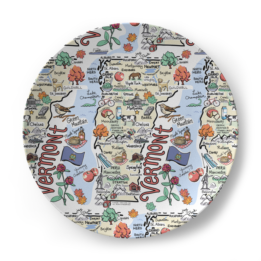 Vermont Map Plate
