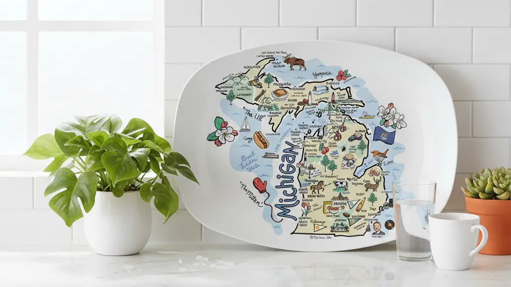 Michigan Map Platter