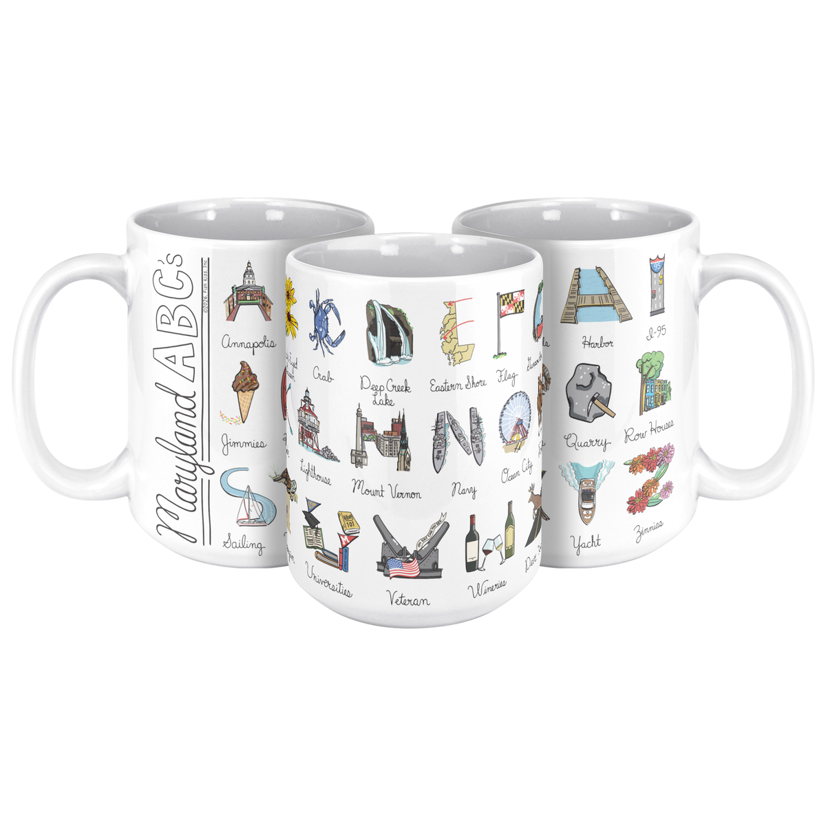 State Alphabet 15oz White Mug